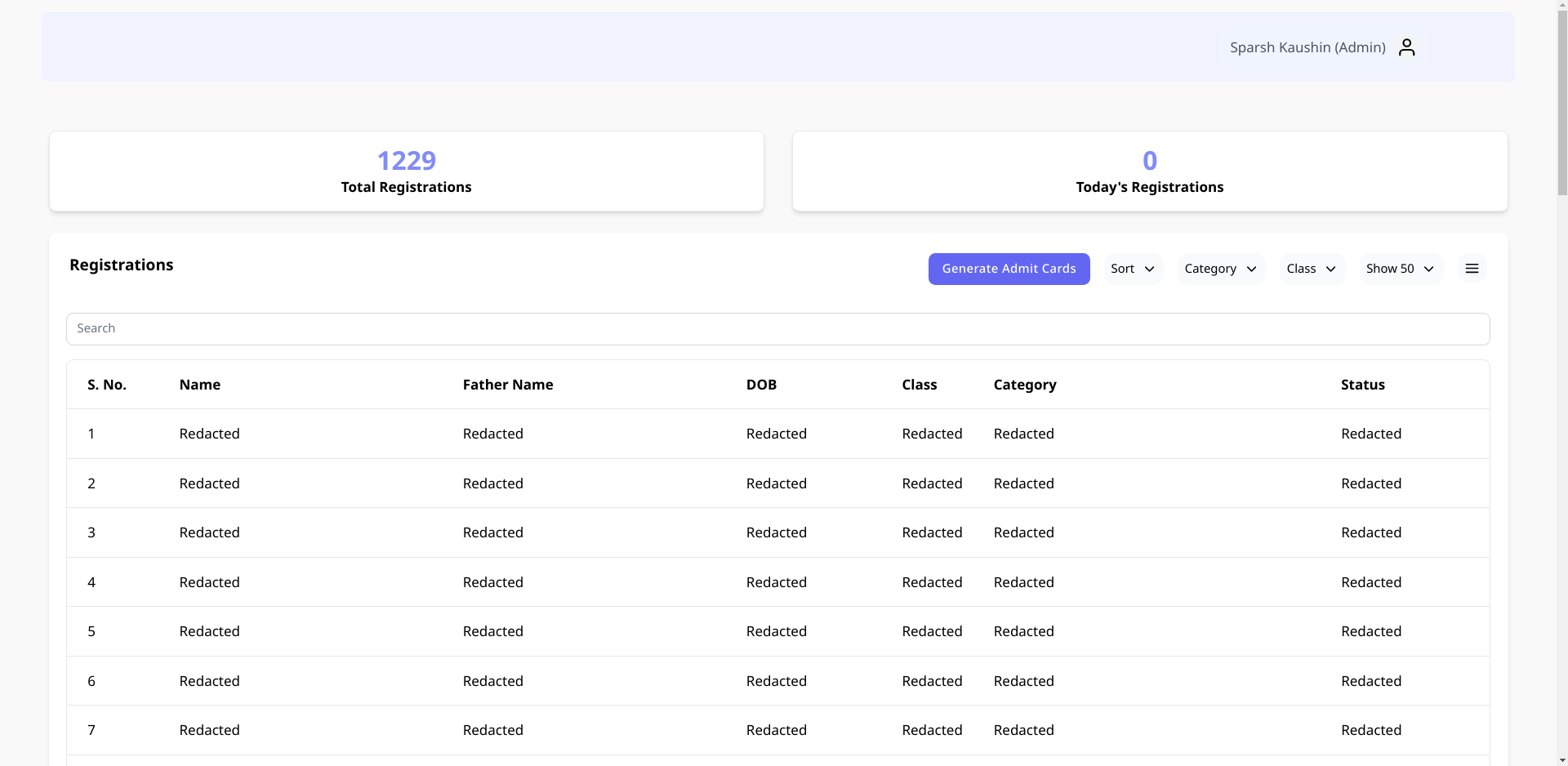 School Admission Portal